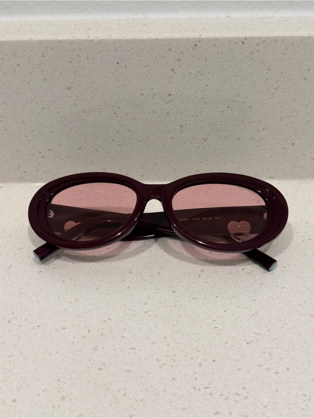 Women's Burgundy Frame Sunglasses with Pink Lenses - Picture 5 of 5